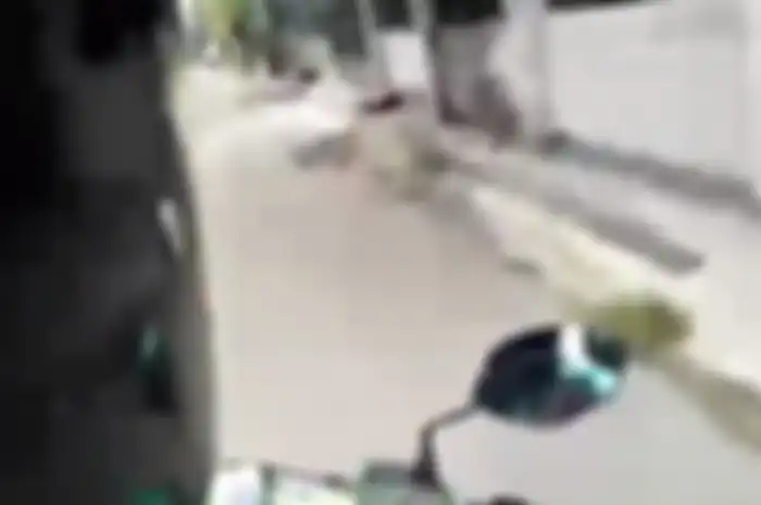 Ojek online dikejar anjing sampai terjatuh