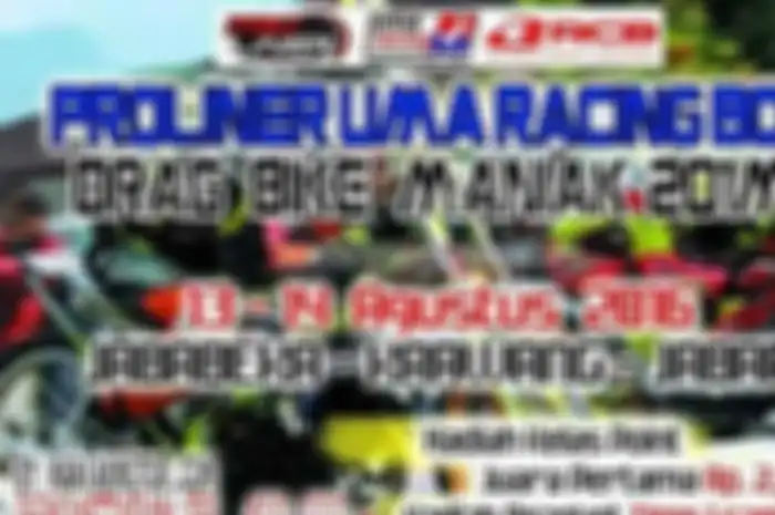 Ayo bro yang suka adu kebut  trek lurus 201m ikuti drag bike yang diselenggarakan Proliner Uma Racing Boy. Drag Bike Proliner Uma Racing Boy diadakan di Kawasan Industri Jababeka, Karawang