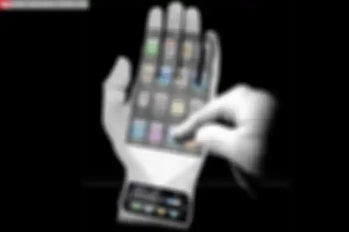 iPhone punya projector concept yang hadir dengan sensor pulsa. Jadi, kartu SIM mampu memproyeksikan layar pada permukaan yang enggak datar. Bahkan ke telapak tangan, sob!