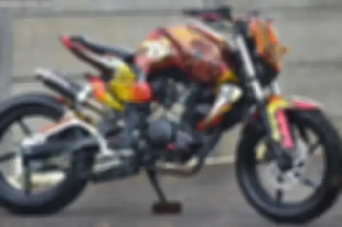 Modifikasi Yamaha Byson 2013 Kuningan, Ubahan Ala Street Fighter Makin Nyeruduk