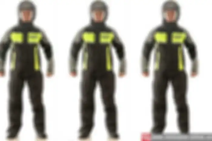 Jas hujan merek Grayfosh Helmets ini impor dari Thailand bahannya lebih tebal dari umumnya jas hujan. "Mirip wearpack. Tebal dan kuat," tambah Kim, juragan TrendTik Motor.