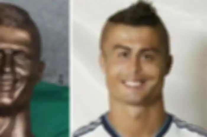 Begini jadinya kalau patung Cristiano Ronaldo disandingkan dengan muka aslinya