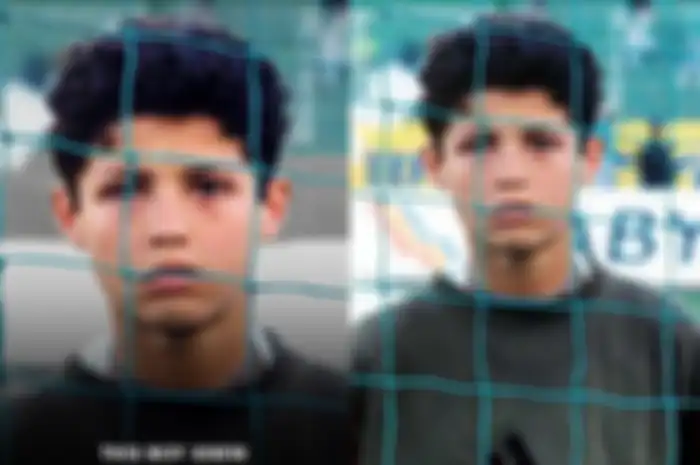Cristiano Ronaldo di iklan Nike dan foto aslinya.