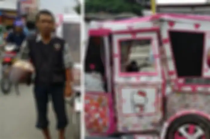 Roni, Tukang Becak yang Penuhi Becaknya dengan Hiasan Hello Kitty Demi Ulang Tahun Anak