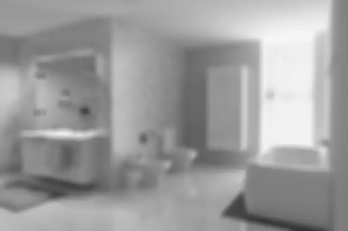 Warna kuning yang hangat untuk kamar mandi.