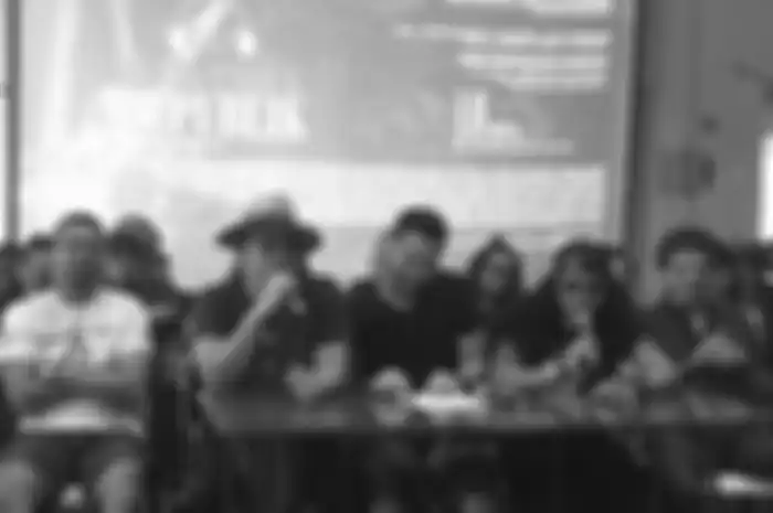 Deretan musisi yang akan tampil dalam konser 'Musik Untuk Republik' di kawasan Kemang, Jakarta Selatan, Selasa (17/9/2019). 