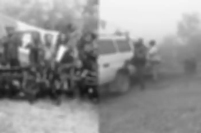 KKB Papua (kiri) Satgas TNI-Polri yang mengamankan area Freeport yang ditembaki (kanan)