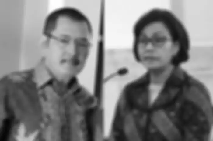 Bambang Trihatmodjo dan Menteri Keuangan Sri Mulyani 
