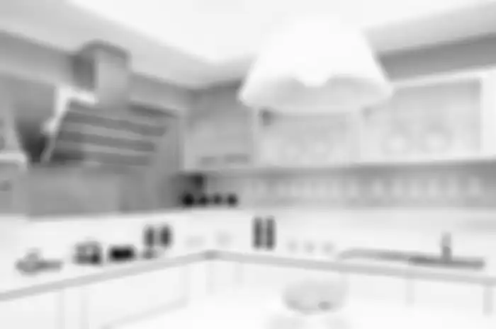 Ilustrasi dapur dengan warna terang yang jadi sarana menjaga kebersihan.