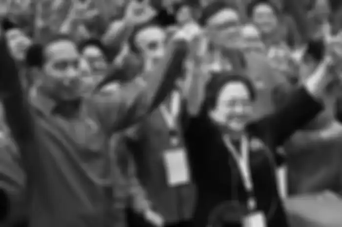 Presiden Joko Widodo dan Ketua Umum PDI-P Megawati Soekarnoputri di acara Rakernas III PDI-P di Sanur, Bali, Jumat (23/2/2018). 
