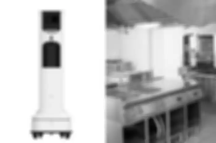 Robot otonom dapat melakukan disinfeksi area restoran.