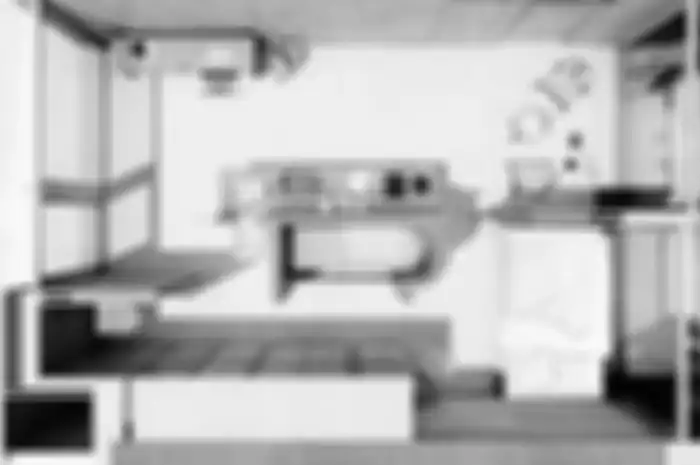 Ilustrasi furnitur kompak, multifungsi, dan bisa 