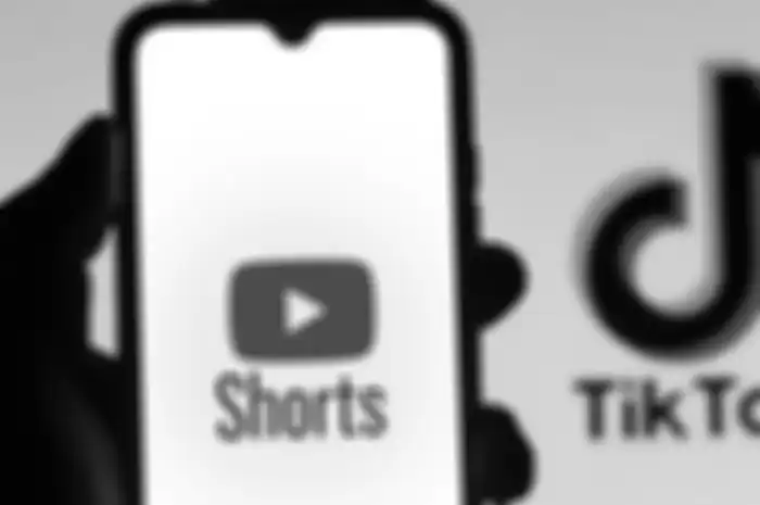 Ilustrasi logo YouTube Shorts dan TikTok