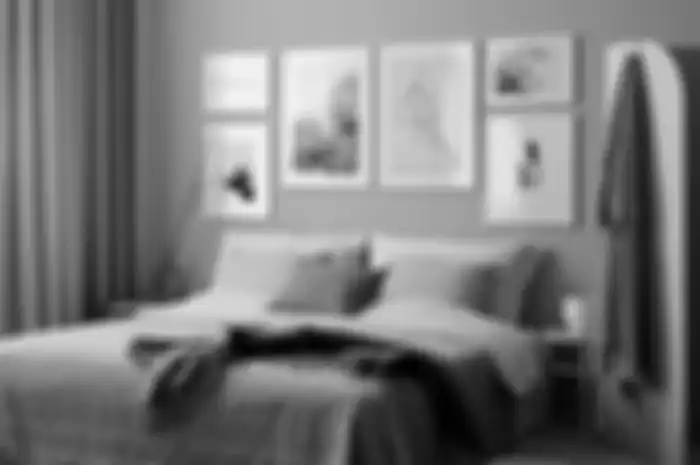Ilustrasi dekorasi dinding di atas tempat tidur