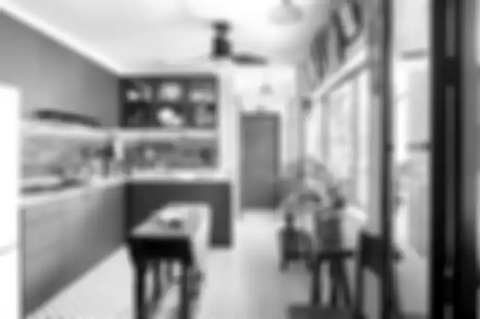 Area masak yang kecil bisa tampil rapi dan bersih dengan memanfaatkan sudutnya. Cukup beri sedikit sentuhan. 