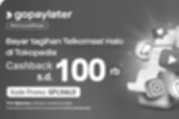Promo bayar tagihan Telkomsel Halo di Tokopedia pakai Gopay Paylater.