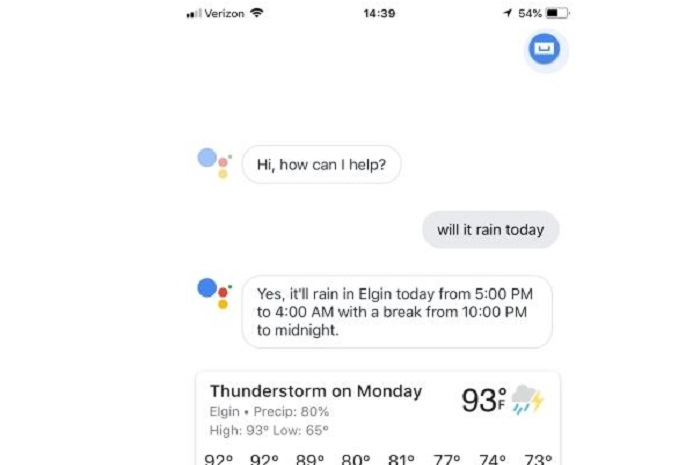 Fitur cuaca Google Assistant