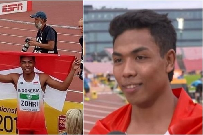 Zohri mencatatkan waktu 10,18 detik dan mengalahkan duo sprinter unggulan Amerika Serikat, Anthony Schawrtz dan Eric Harrison.