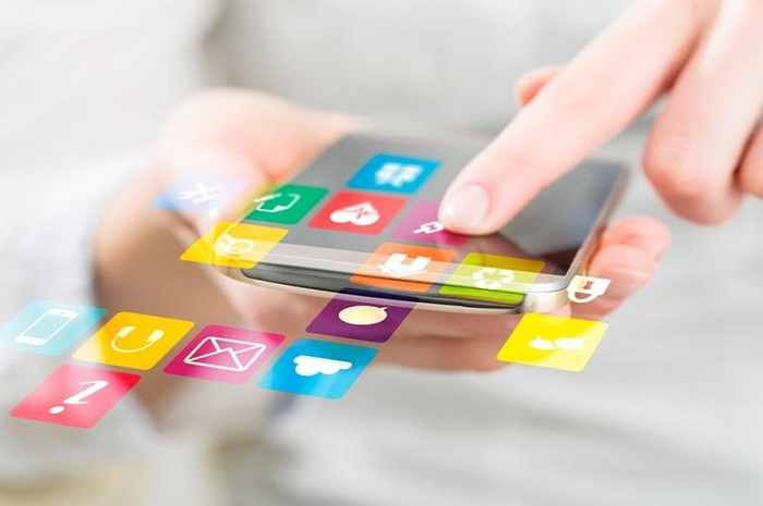 Social media network concept on phone.