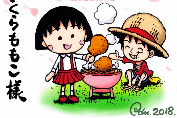 Ilutrasi Eiichiro Oda untuk menghormati kepergian Momoko Sakura