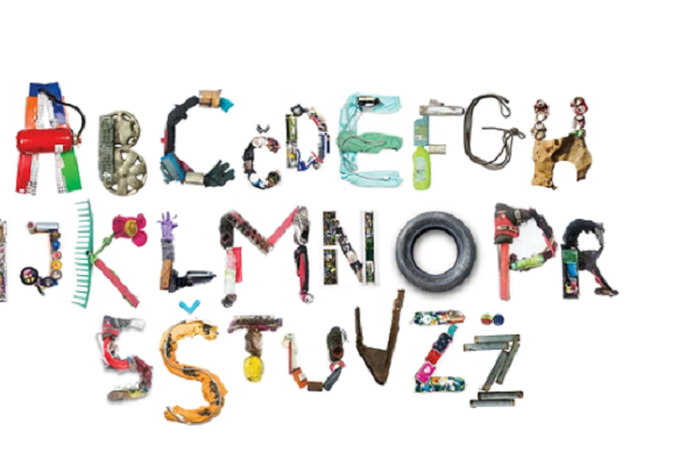 Font yang terbuat dari sampah-sampah di jalanan