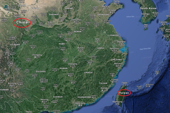 Letak China dan Taiwan. Perbandingan kekuatan militer China dan Taiwan.