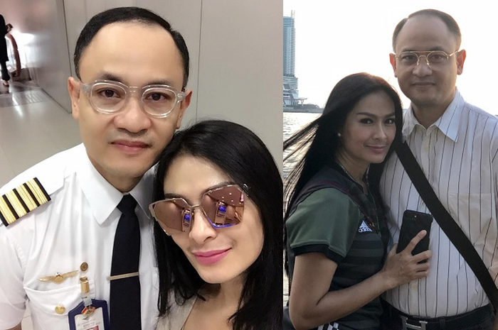 Iis Dahlia dan dan suaminya yang seorang pilot, Satrio Dewandono.