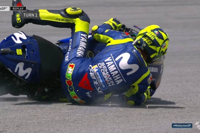 Valentino Rossi crash di Malaysia