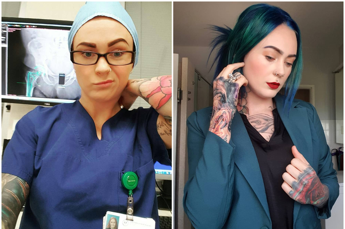Dokter Sarah Gray, doketr yang sekujur tubuhnya penuh dengan tato. 