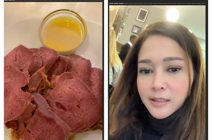 Maia makan lidah sapi di London
