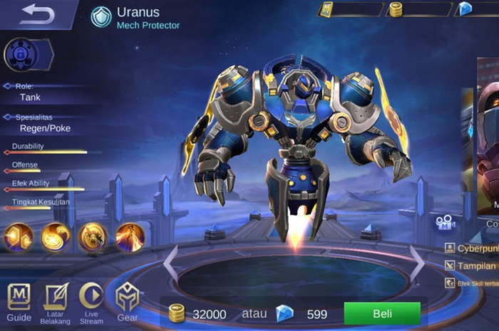 Uranus- Mech Protector di MLBB