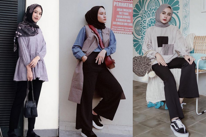 Model celana hitam untuk hijabers