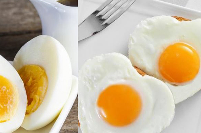 Telur rebus dan telur goreng