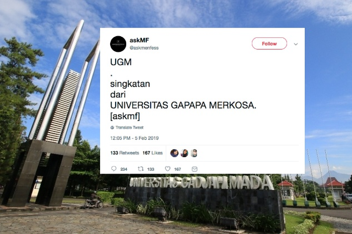Kicauan yang mengecam UGM.