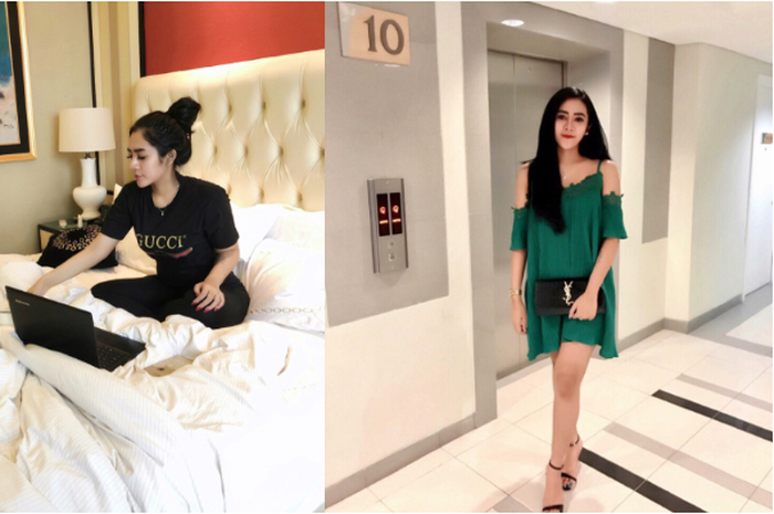 Kaos dan tas branded milik Vernita Syabilla
