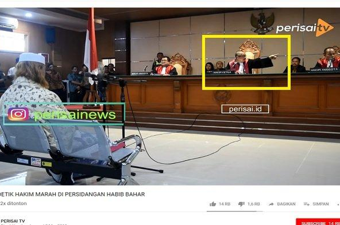 Hakim Ketua Edison marah di sidang kasus Habib Bahar, Sabtu (1/3/2019). 