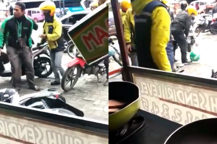 Ojek pangkalan mengamuk.