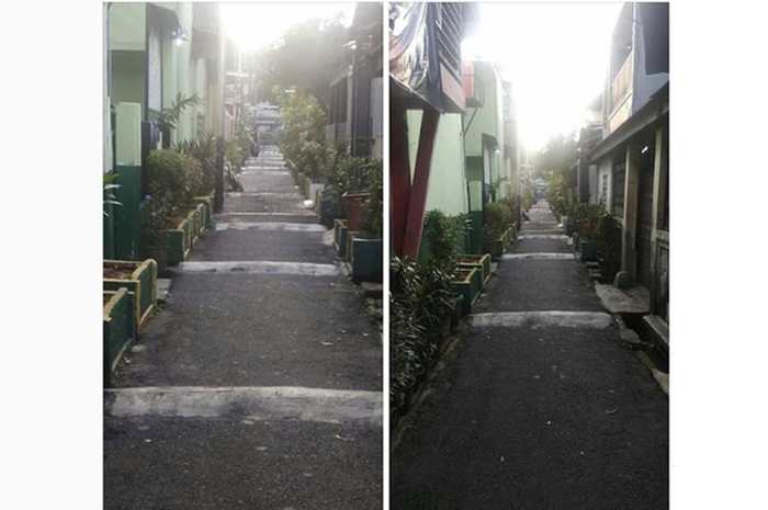 Jalan di gang penuh polisi tidur