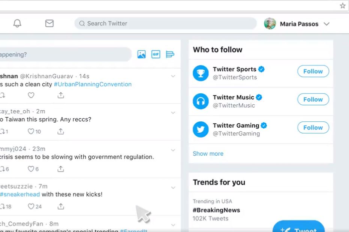 Twitter lakukan uji coba pada tampilan desktopnya