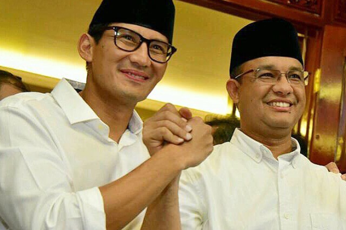 Sandiaga Uno dan Anies Baswedan   