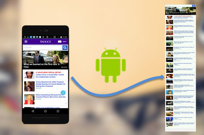 Ilustrasi scrolling screenshot di Android
