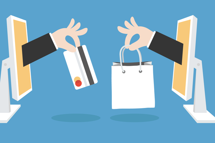 Ilustrasi belanja online di E-Commerce