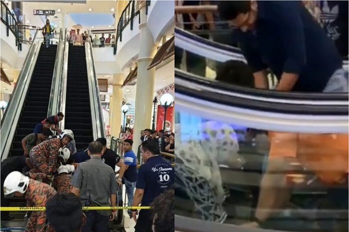 Anak terjepit eskalator mall.