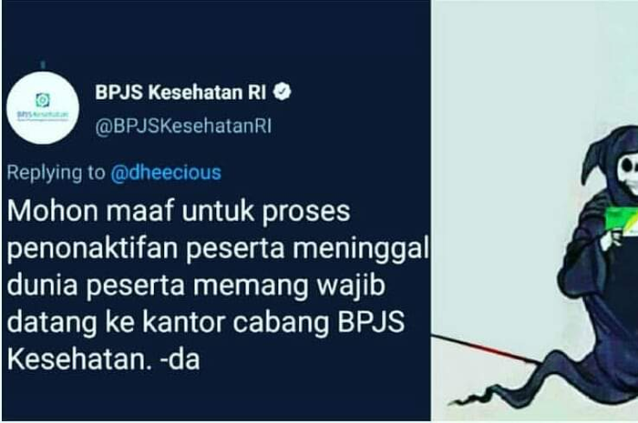Tweet BPJS Kesehatan menjadi bulan-bulanan netizen lantaran salah tulis dalam menjawab pertanyaan salah satu netizen.