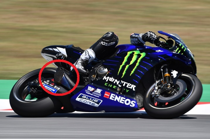Knalpot baru di motor Yamaha M1 Maverick Vinales di tes MotoGP Catalunya 2019