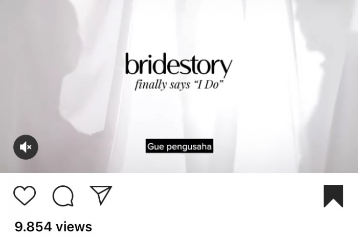 Postingan Video Akun Instagram Bridestory.
