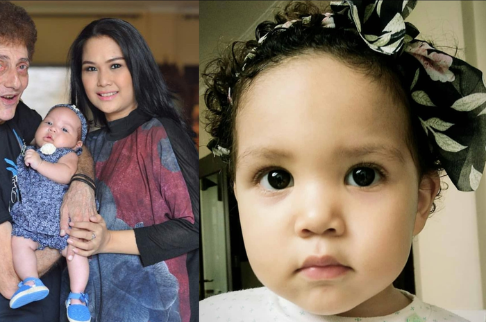 Ahmad Albar bersama istri muda dan putrinya Malayeka