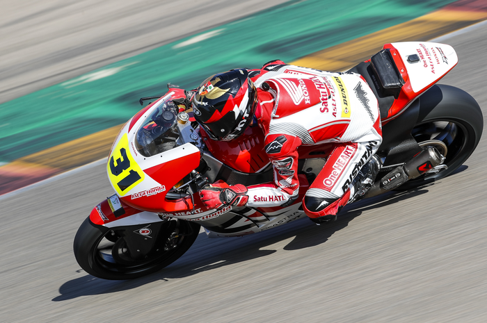 Gerry Salim ketika menjalani Moto2 FIM CEV Repsol seri Aragon, Spanyol