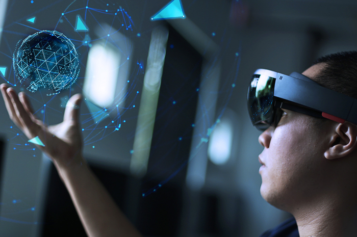 Ilustrasi headset AR/VR Apple