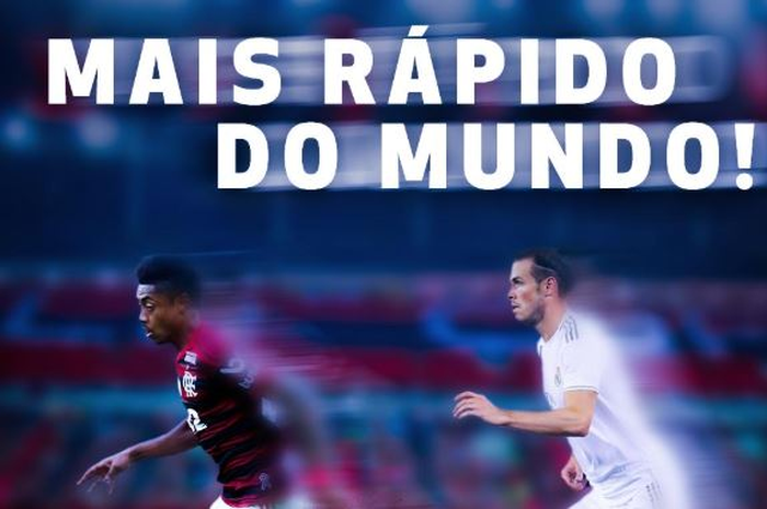Striker Flamengo, Bruno Henrique, melampaui kecepatan lari bintang Real Madrid, Gareth Bale.